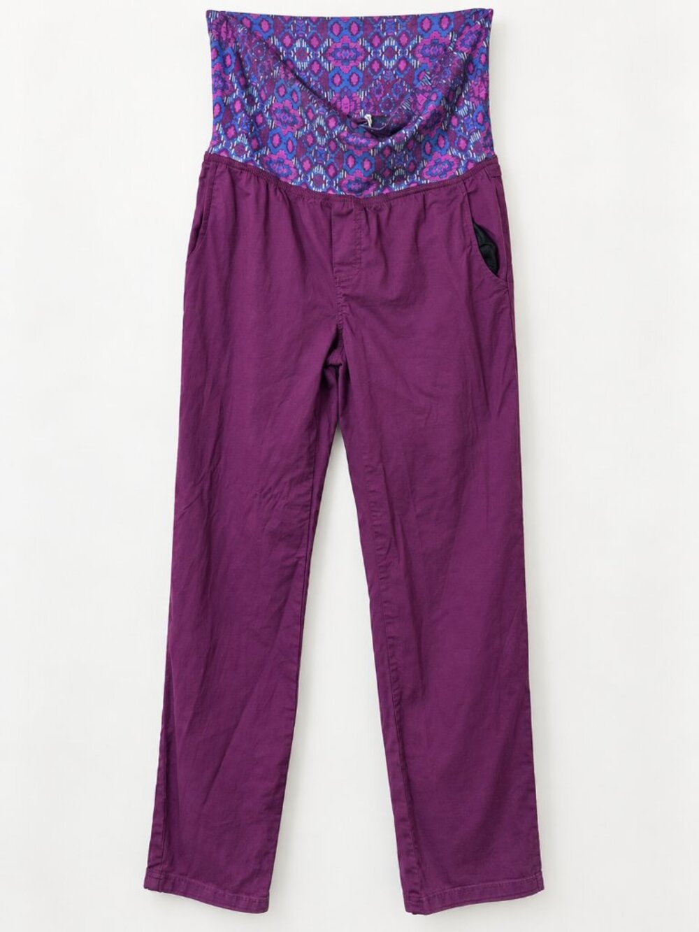 prAna Women’s M Plum Roll Over Waist Pull On Pants Pockets
